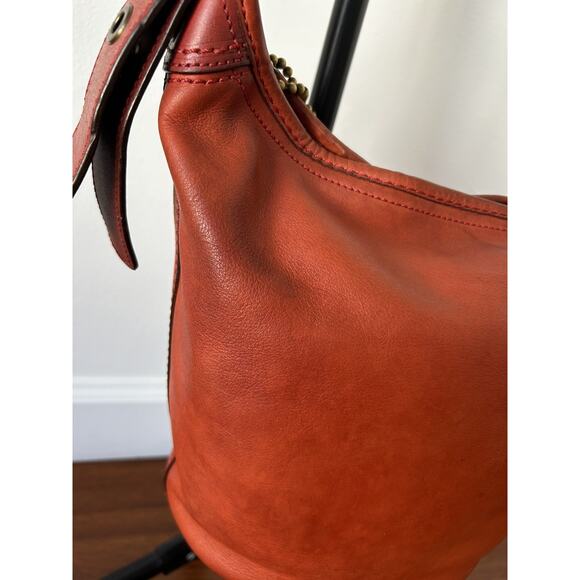 Y2K COACH Legacy Leather Bleecker Bucket Shoulder Bag Red Burnished 11422 Read! - Picture 5 of 16